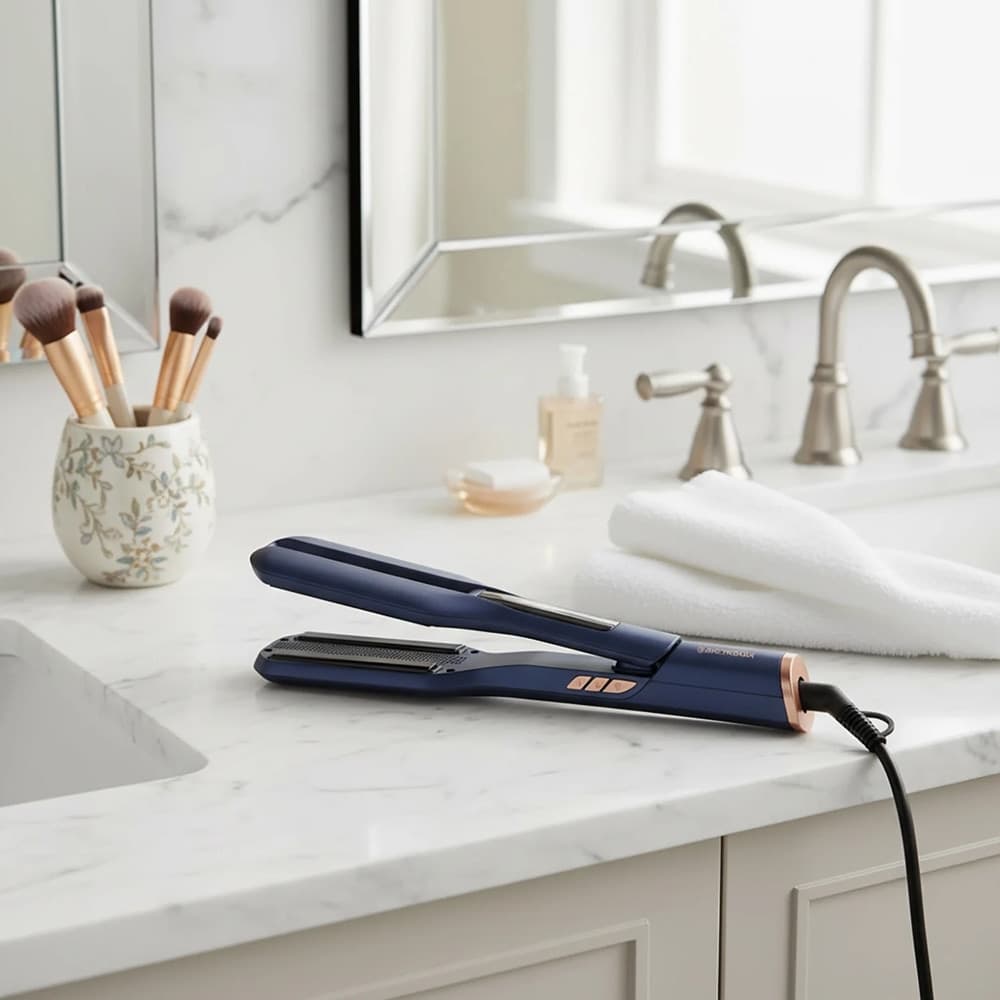 PIASTRA PER CAPELLI IN CERAMICA 72W DISPLAY DIGITALE TECNOLOGIA IONICA FUNZIONE "AIR COOL" - 3