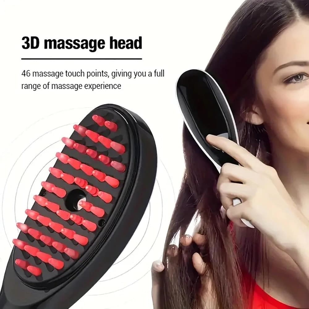SPAZZOLA ELETTRICA VIBRANTE LED VAPORE MULTIFUNZIONALE PER CRESCITA CAPELLI MASSAGGIATORE - 6
