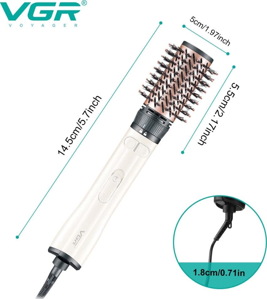 VGR V-498 Air Brush Professionale 1200W Spazzola Asciugacapelli Parrucchiere - 6
