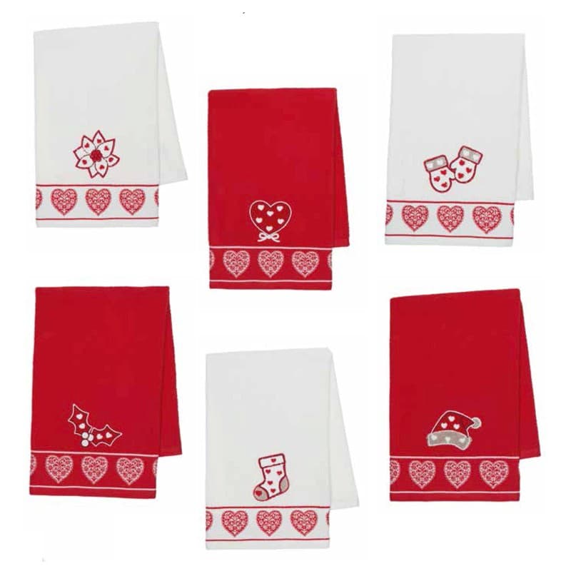 Strofinacci natalizi 3 pezzi Vingi Ricami Buon Natale - 2
