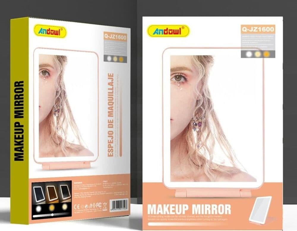 SPECCHIO PER TRUCCO CON ILLUMINAZIONE 3 TONALITÀ DI LUCE BIANCA PER BAGNO COMODINO Q-JZ1600 - 2