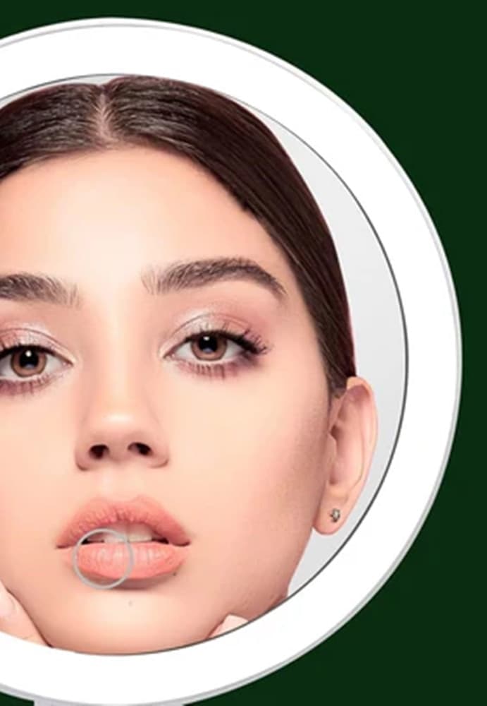 SPECCHIO TRUCCO DA TAVOLO CON LUCE 26 LED PORTA ACCESSORI TRASPARENTE INGRANDIMENTO 1X - 4
