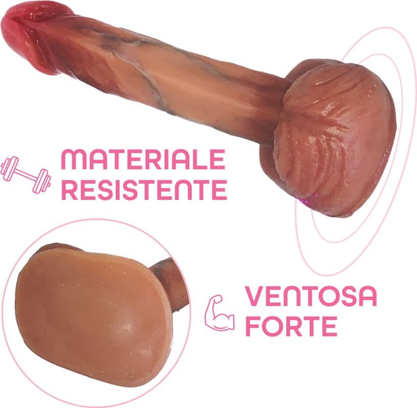 Dildo Realistico in Silicone Morbido pene 15 cm Naturale con Ventosa e Testicoli - 6