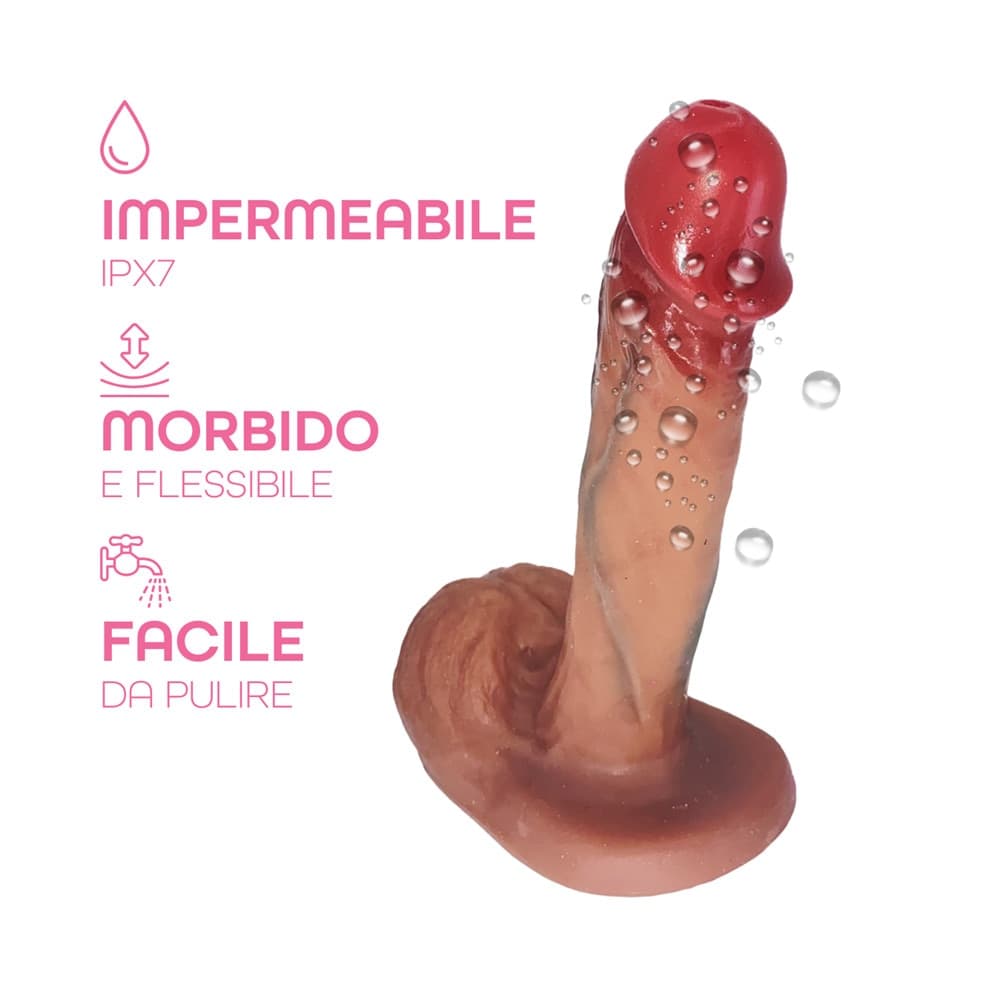 Dildo Realistico in Silicone Morbido pene 15 cm Naturale con Ventosa e Testicoli - 9