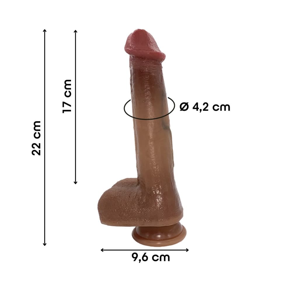 Vibratore Realistico Dildo 22 cm con Vibrazione Spinta Riscaldante Telecomandato - 5
