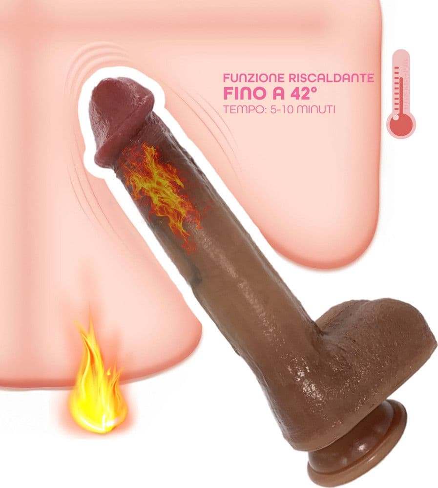 Vibratore Realistico Dildo 22 cm con Vibrazione Spinta Riscaldante Telecomandato - 7