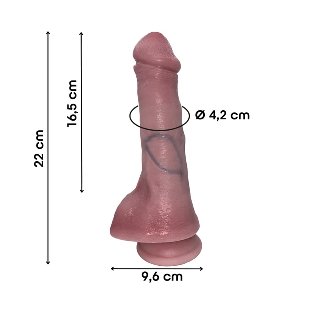 Vibratore Realistico Dildo con Vibrazione Spinta Riscaldante Ventosa Telecomando - 9