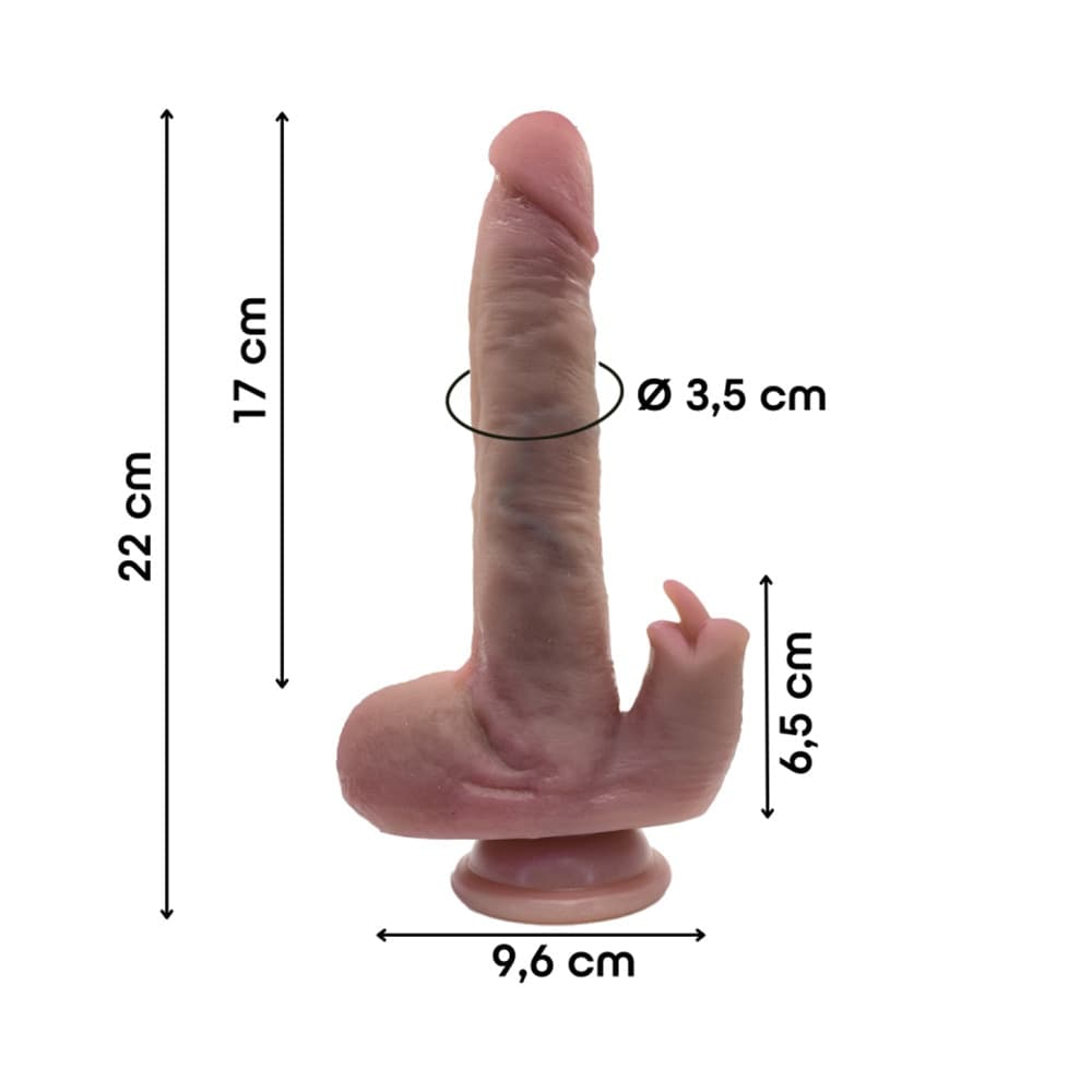 Vibratore Realistico Dildo con Spinta automatica Vibrazione Riscaldante e Lingua - 2