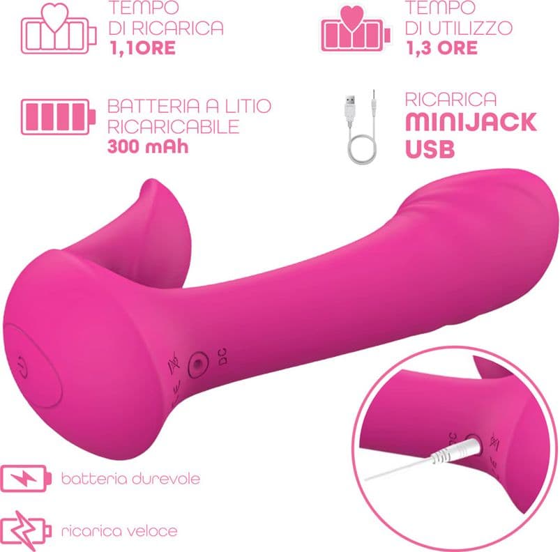 Vibratore Doppia Stimolazione Punto G e Clitoride 10 Modalità Controllo con App - 2