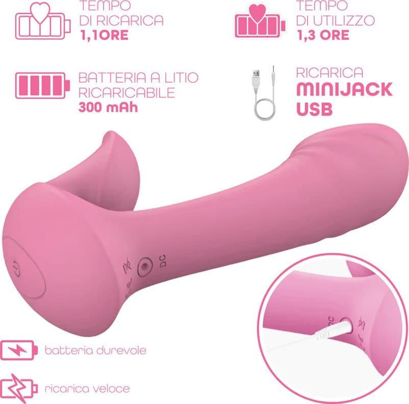 Vibratore Doppia Stimolazione Punto G e Clitoride 10 Modalità Controllo con App - 11