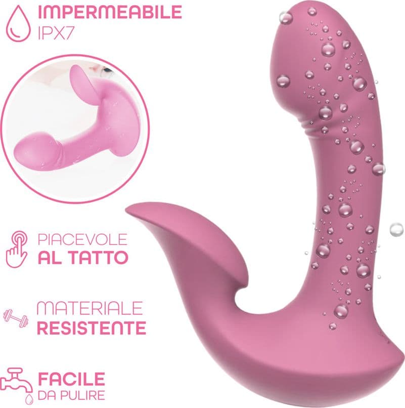 Vibratore Doppia Stimolazione Punto G e Clitoride 10 Modalità Controllo con App - 13