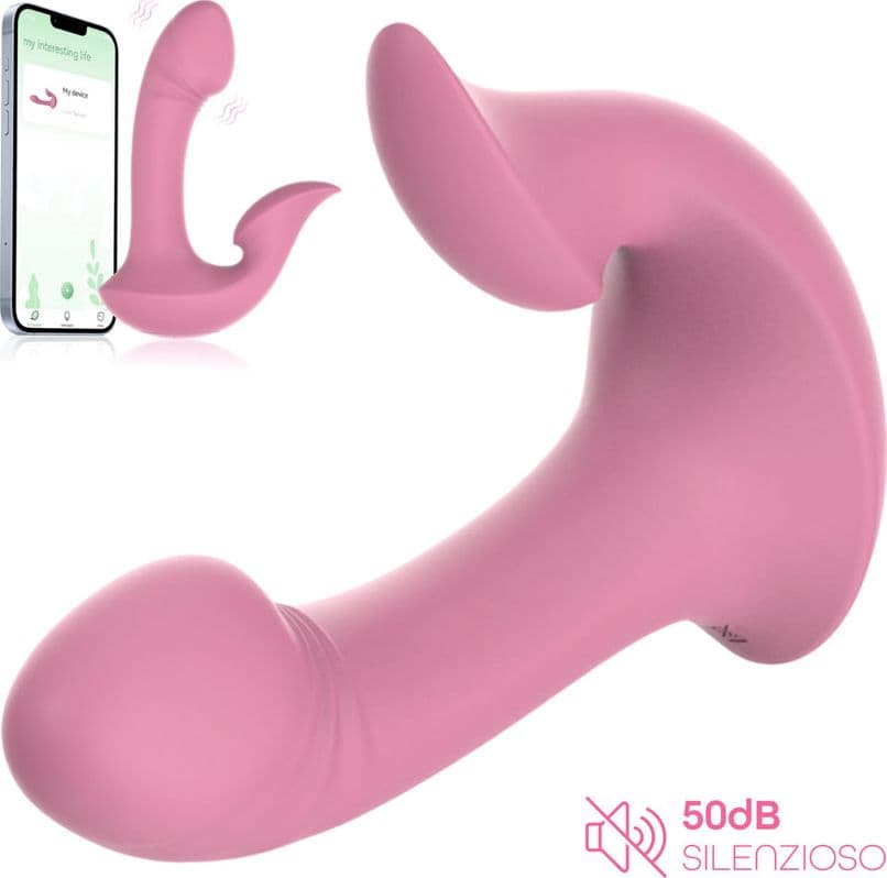 Vibratore Doppia Stimolazione Punto G e Clitoride 10 Modalità Controllo con App - 14