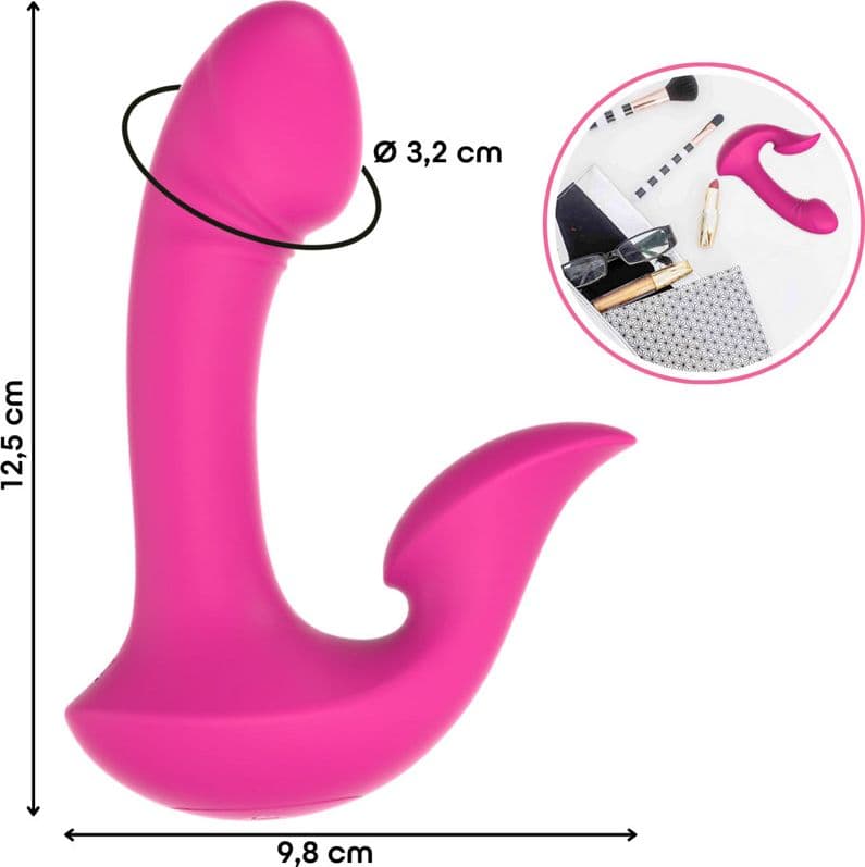 Vibratore Doppia Stimolazione Punto G e Clitoride 10 Modalità Controllo con App - 3