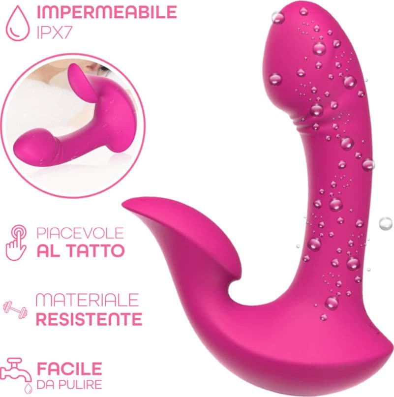 Vibratore Doppia Stimolazione Punto G e Clitoride 10 Modalità Controllo con App - 4