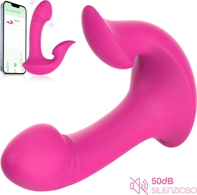 Vibratore Doppia Stimolazione Punto G e Clitoride 10 Modalità Controllo con App - 5
