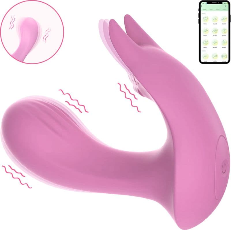 Vibratore Doppia Stimolazione Orina in Silicone 2in1 Punto G e Clitoride con App - 16