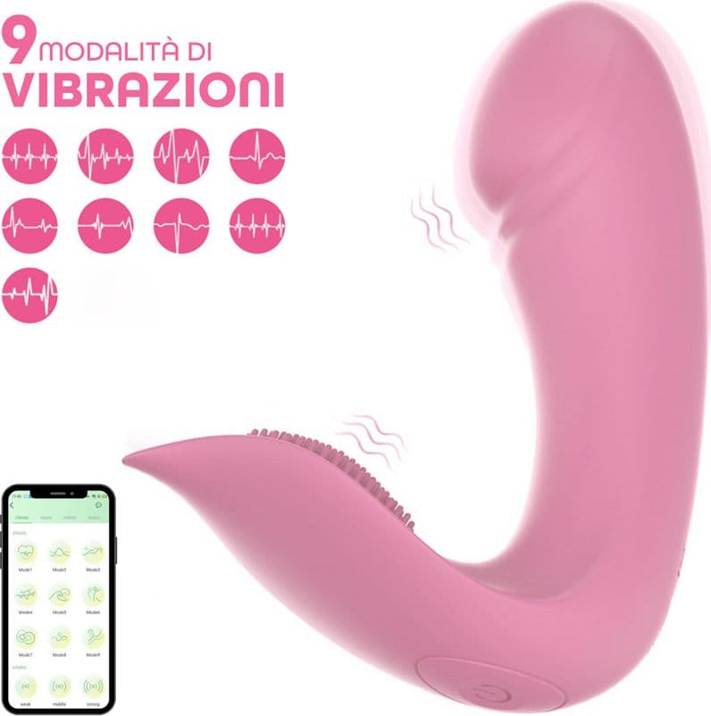 Vibratore Punto G Stimolatore Clitoride Chris 2in1 con App in Silicone Morbido - 12