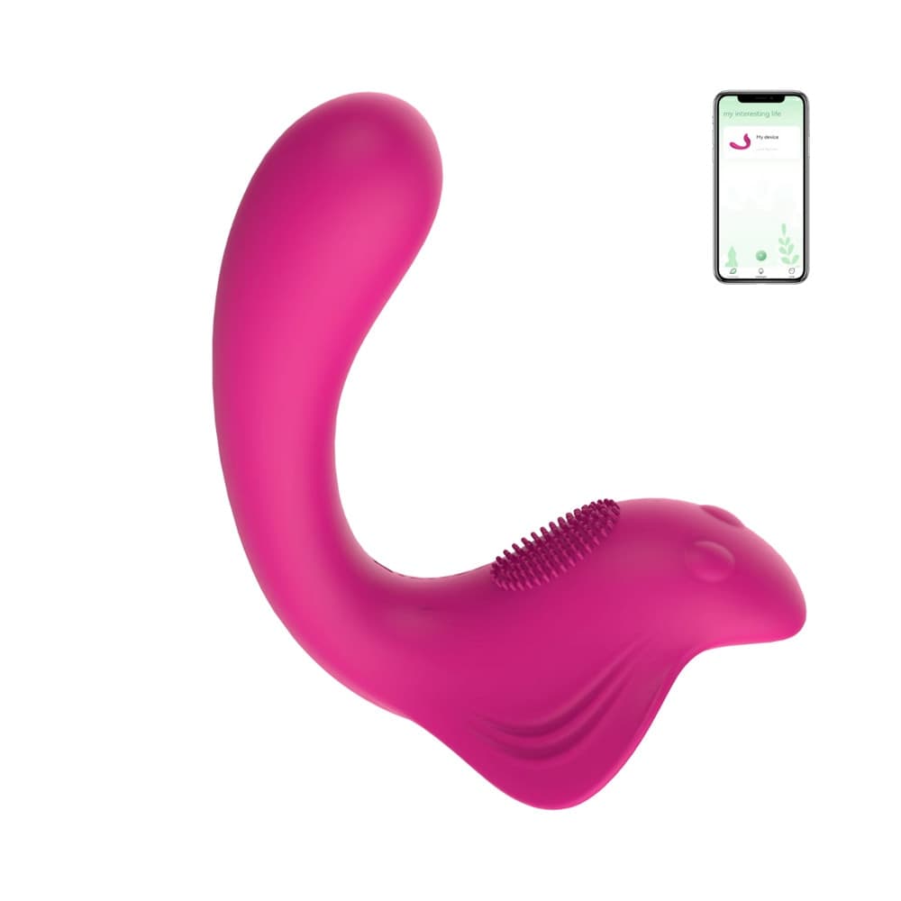 Vibratore a U punto G e clitoride con controllo tramite app in morbido silicone