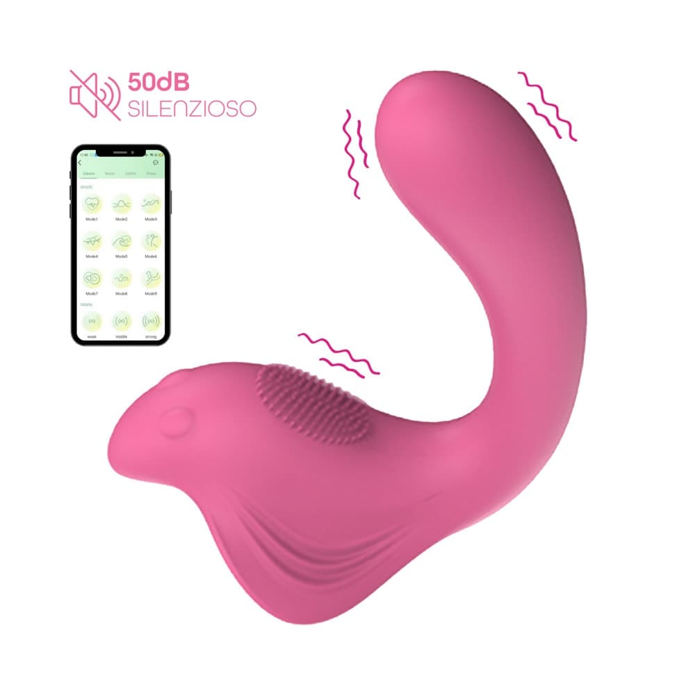 Vibratore a U punto G e clitoride con controllo tramite app in morbido silicone - 12