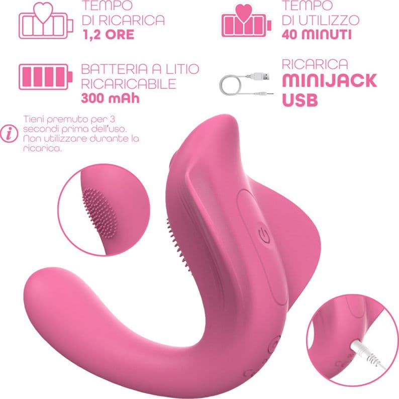 Vibratore a U punto G e clitoride con controllo tramite app in morbido silicone - 14
