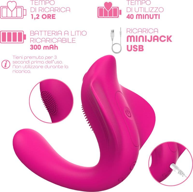 Vibratore a U punto G e clitoride con controllo tramite app in morbido silicone - 3