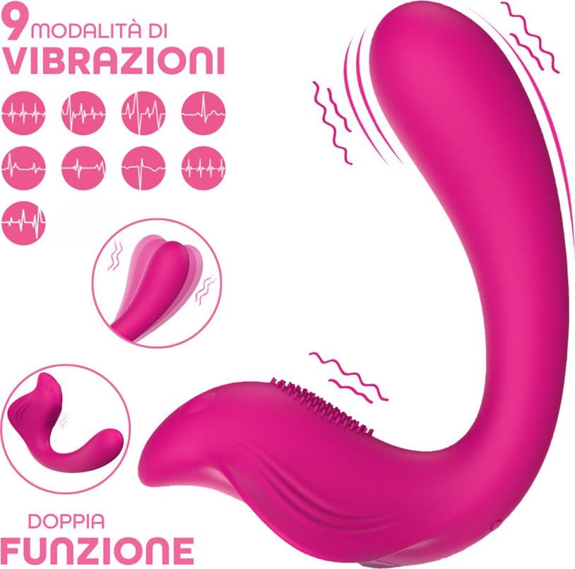 Vibratore a U punto G e clitoride con controllo tramite app in morbido silicone - 8