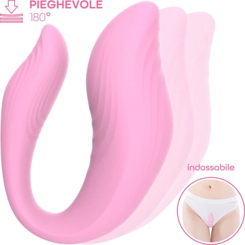 Vibratore Multifunzione Indossabile in Silicone Doppia Stimolazione con App USB - 11
