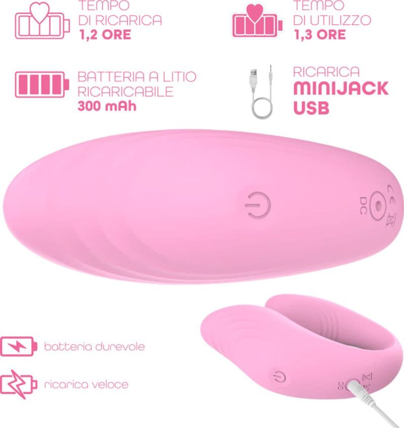 Vibratore Multifunzione Indossabile in Silicone Doppia Stimolazione con App USB - 12