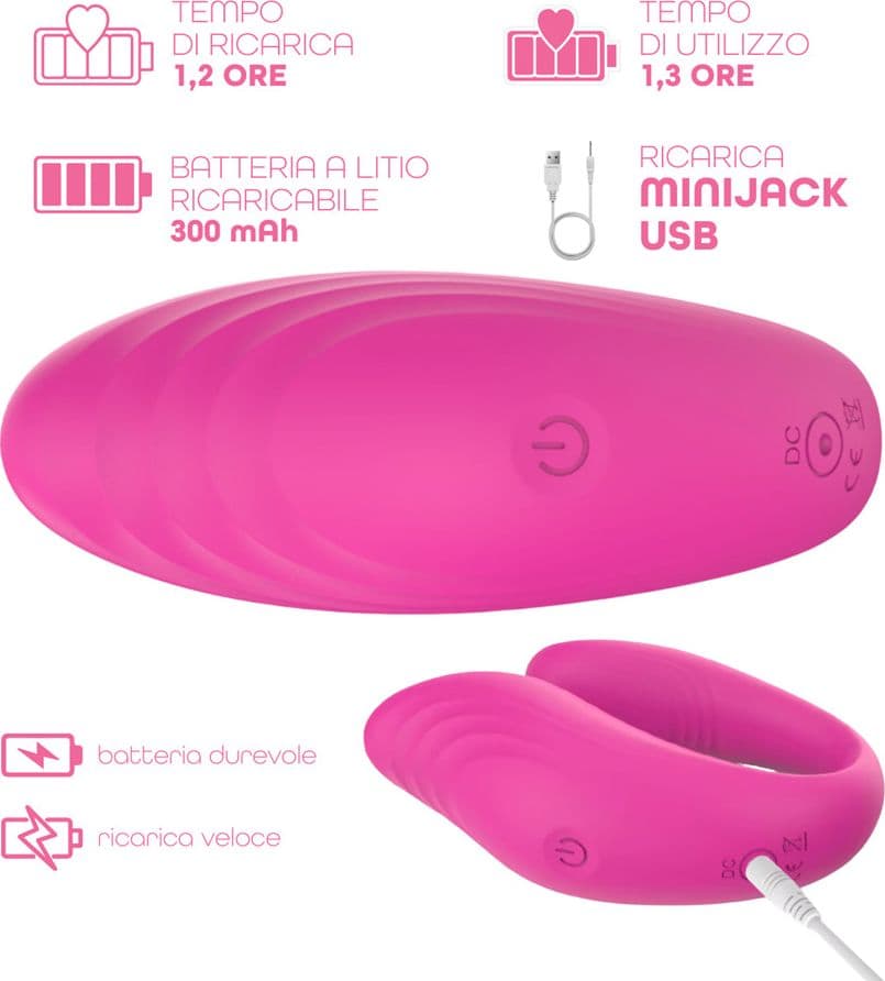 Vibratore Multifunzione Indossabile in Silicone Doppia Stimolazione con App USB - 4