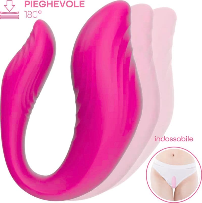 Vibratore Multifunzione Indossabile in Silicone Doppia Stimolazione con App USB - 6