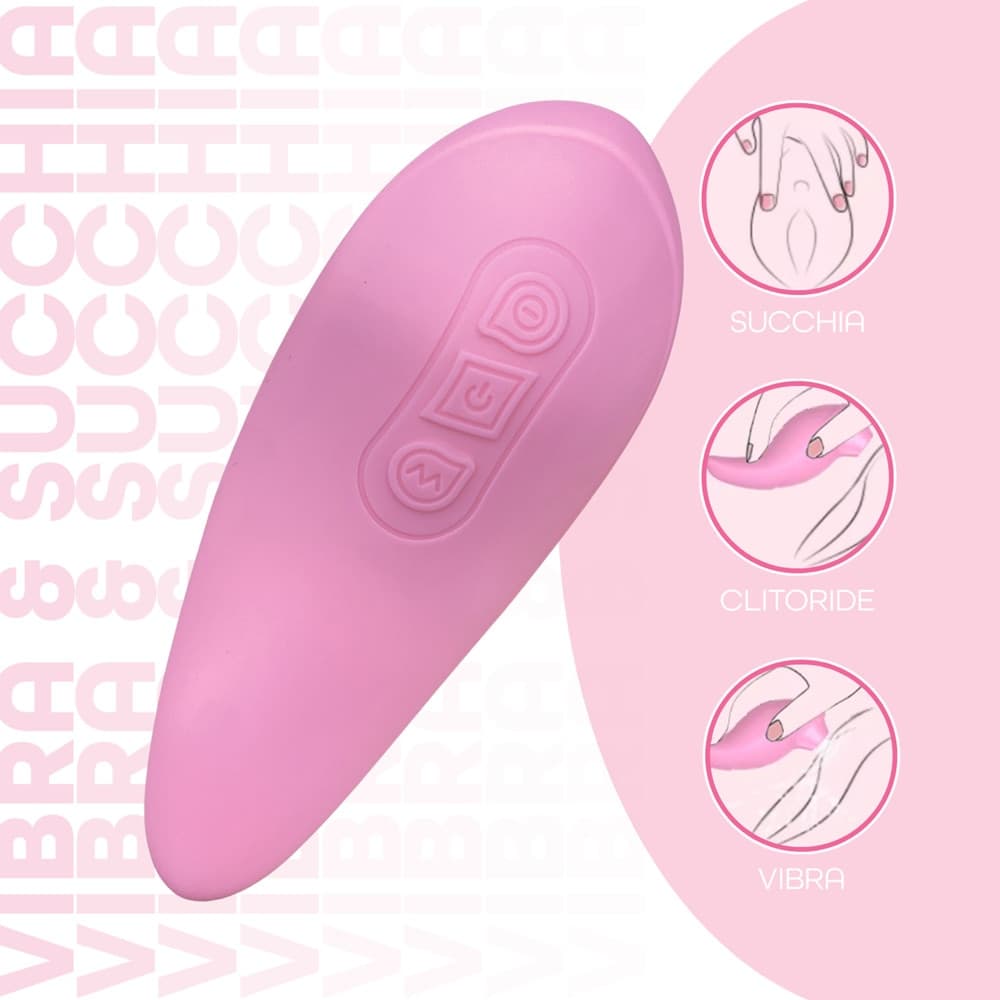 Succhia Clitoride Vibra 2in1 con Vibratore in Silicone sex toy multifunzione - 16