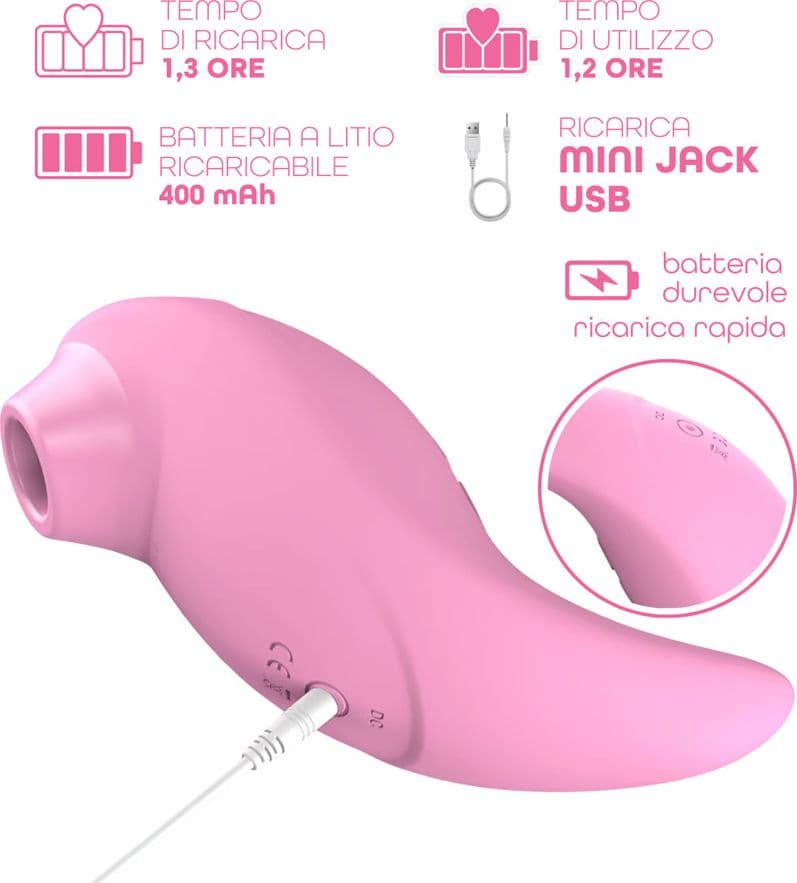 Succhia Clitoride Vibra 2in1 con Vibratore in Silicone sex toy multifunzione - 17