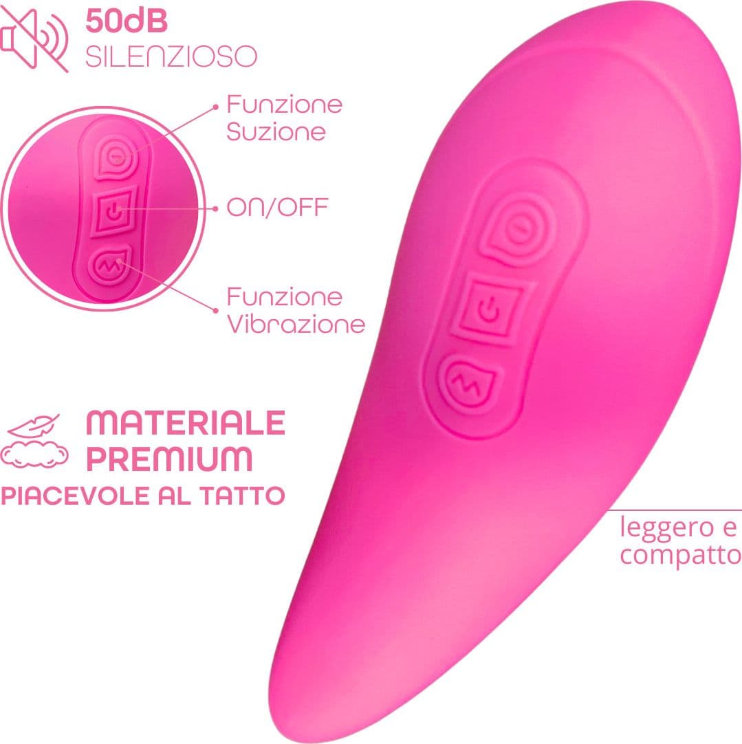 Succhia Clitoride Vibra 2in1 con Vibratore in Silicone sex toy multifunzione - 3