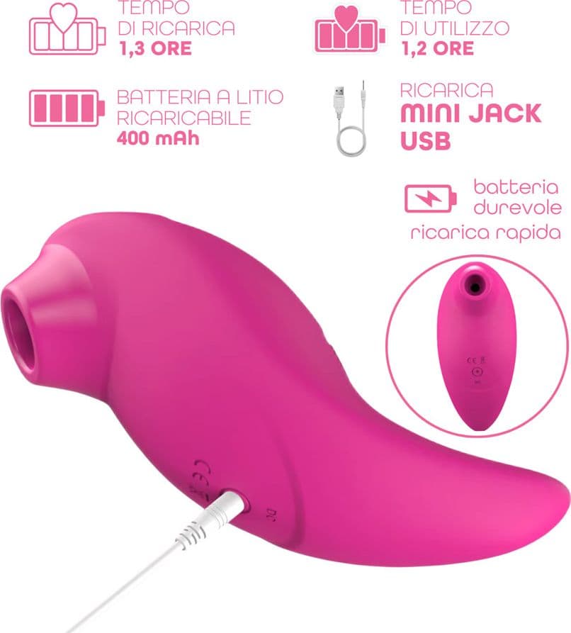 Succhia Clitoride Vibra 2in1 con Vibratore in Silicone sex toy multifunzione - 8