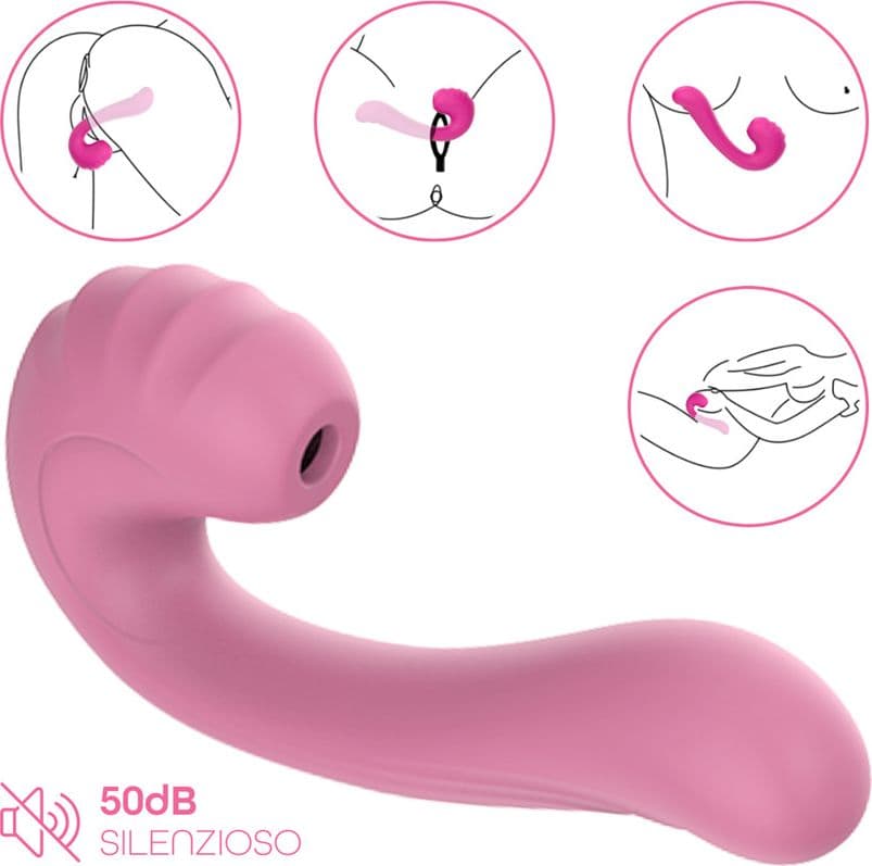 Vibratore Multifunzione Vibra e Succhia Doppia Stimolazione Punto G e Clitoride - 12
