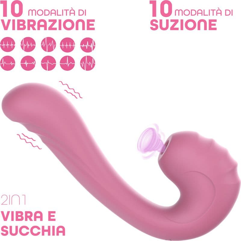 Vibratore Multifunzione Vibra e Succhia Doppia Stimolazione Punto G e Clitoride - 14