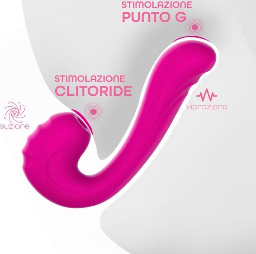 Vibratore Multifunzione Vibra e Succhia Doppia Stimolazione Punto G e Clitoride - 5