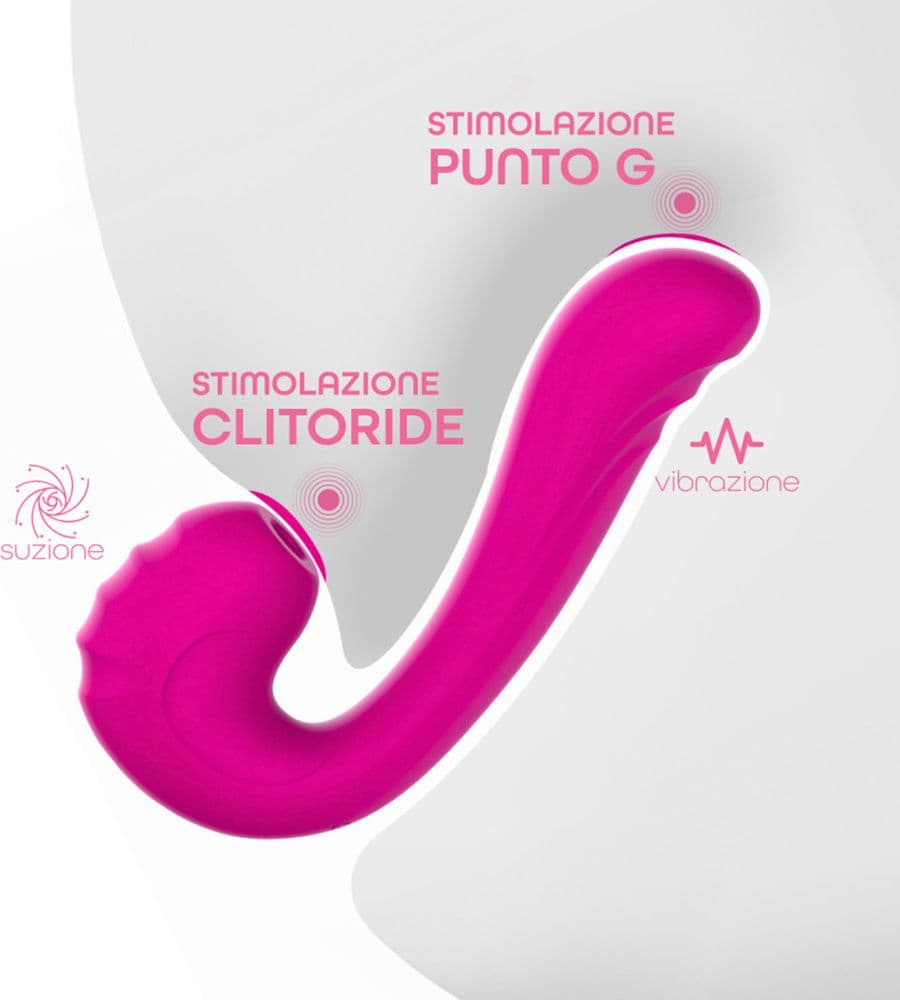 Vibratore Multifunzione Vibra e Succhia Doppia Stimolazione Punto G e Clitoride - 5