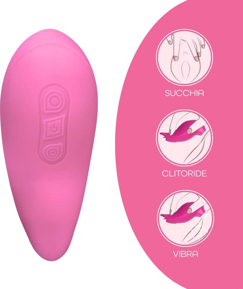 Succhia e Lecca Clitoride 2in1 Vibratore con Lingua doppio Stimolatore a Suzione - 14