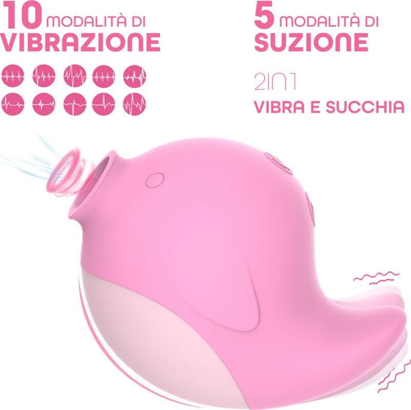 Succhia Clitoride con Vibrazione Stimolatore 2in1 Vibratore Multifunzione Vagina - 13
