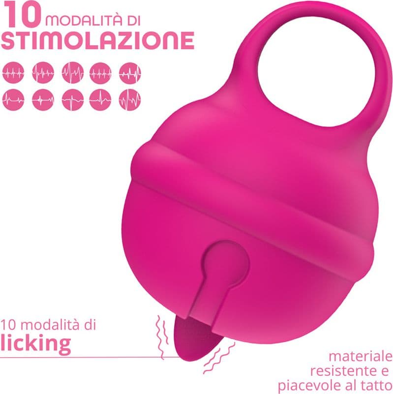 Lecca Clitoride Anello Vibratore con Lingua Stimolatore in Silicone Licking USB - 7