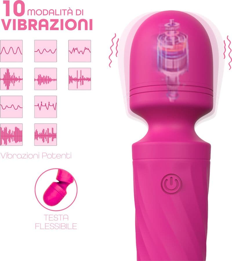 Wand Massager Vibratore in Silicone Stimolatore Clitorideo Massaggiatore Mini - 7