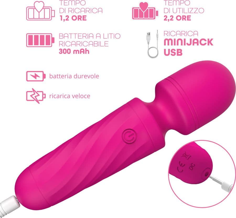 Wand Massager Vibratore in Silicone Stimolatore Clitorideo Massaggiatore Mini - 8