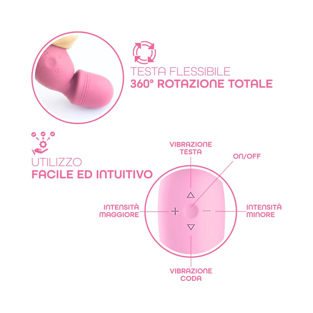Wand Massager Vibratore Massaggiatore Ricaricabile con 10 Modalità di Vibrazione - 17