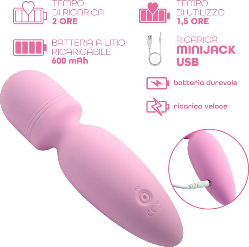 Wand Massager Vibratore Massaggiatore Ricaricabile con 10 Modalità di Vibrazione - 12