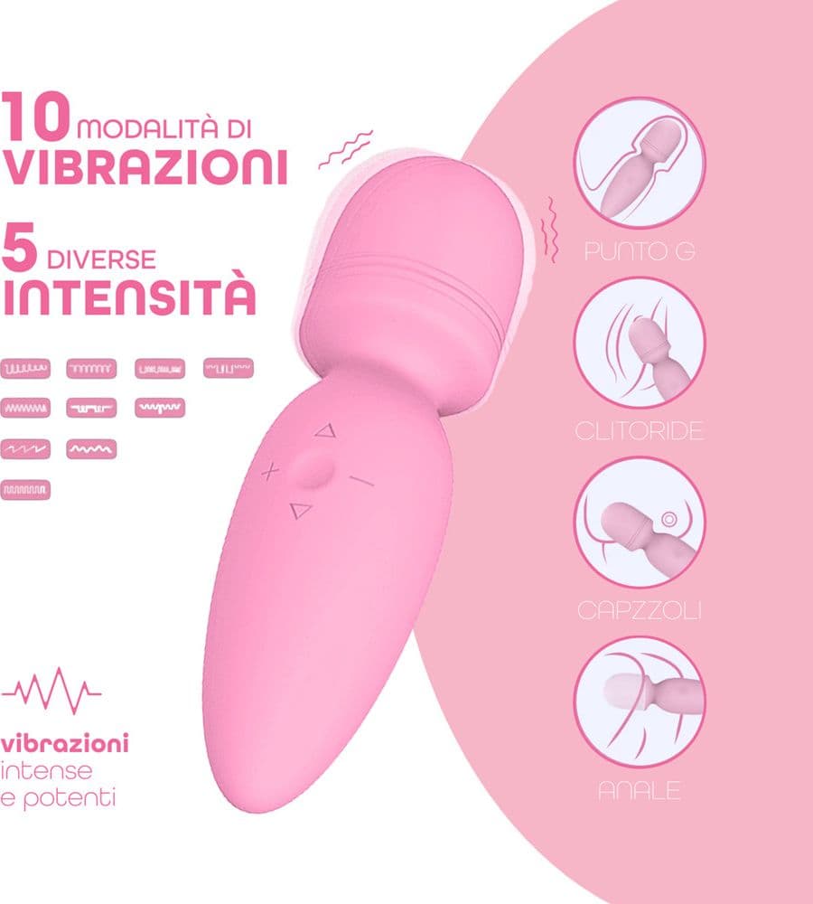 Wand Massager Vibratore Massaggiatore Ricaricabile con 10 Modalità di Vibrazione - 13