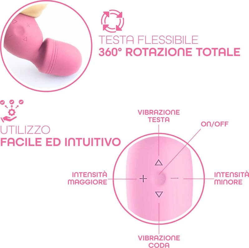Wand Massager Vibratore Massaggiatore Ricaricabile con 10 Modalità di Vibrazione - 15