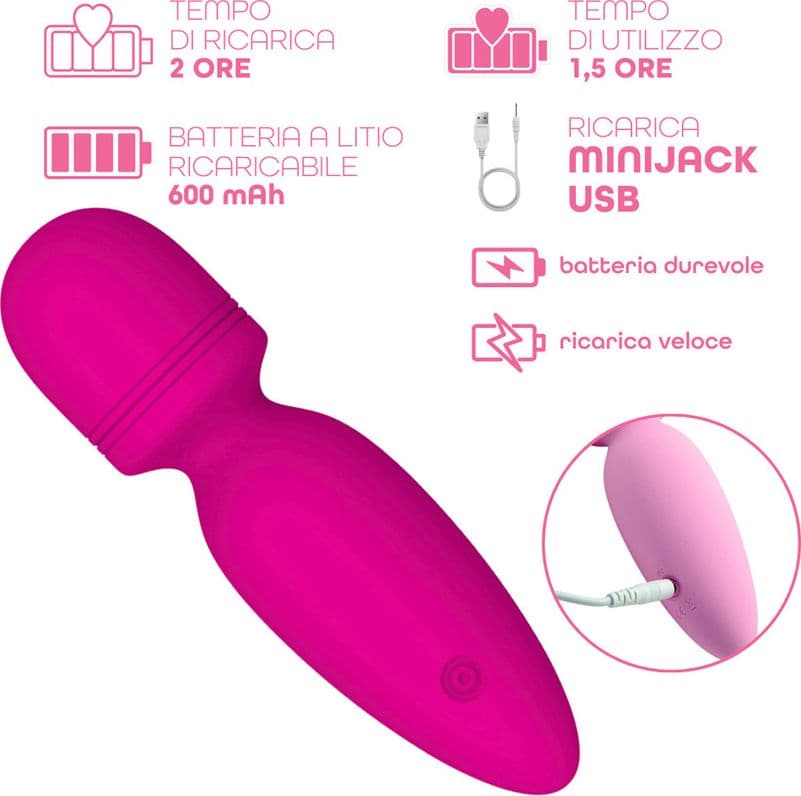 Wand Massager Vibratore Massaggiatore Ricaricabile con 10 Modalità di Vibrazione - 4