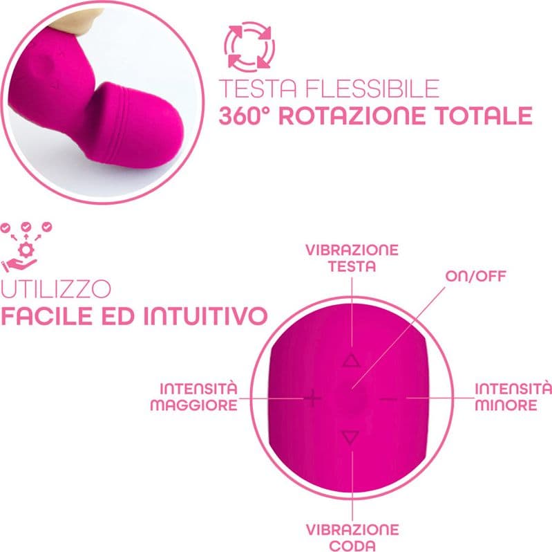 Wand Massager Vibratore Massaggiatore Ricaricabile con 10 Modalità di Vibrazione - 8