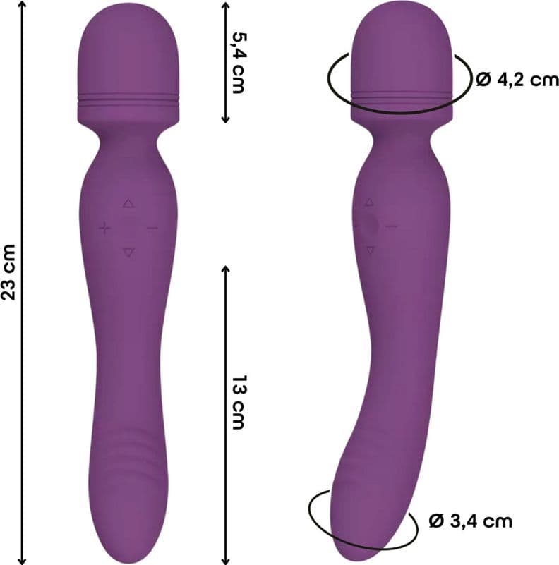 Wand Massager Vibratore Potente Dildo Massaggiatore in Silicone doppia Vibrazione - 2
